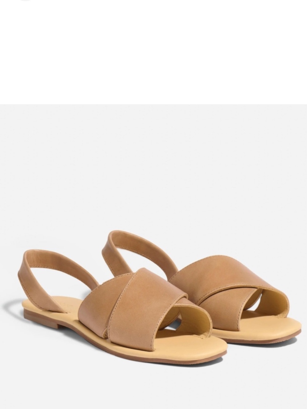 Nisolo All-Day Cross Strap Sandals Slingback Flats in Tan Almond Leather US 8